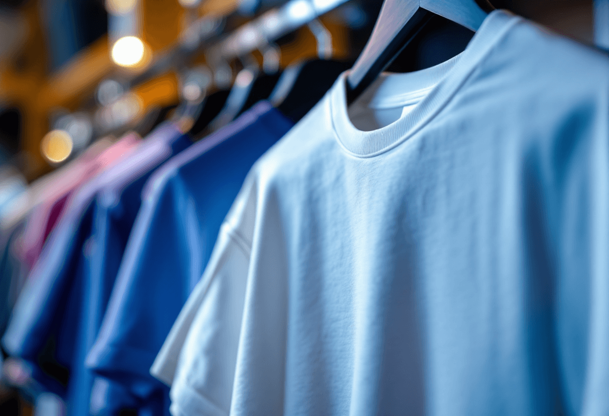 T-shirt promotionnel imprimé en gros plan